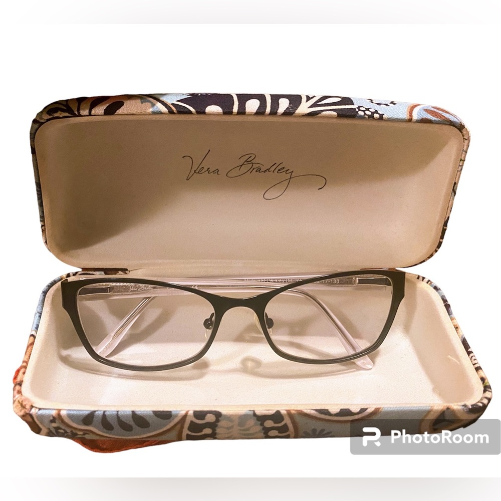 VERA BRADLEY~Clear Non-Prescription “Midnight Paisley” Eyeglasses & Hard Case